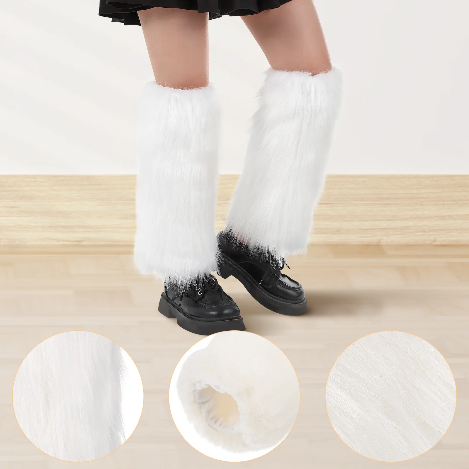 1 Zestaw Białych Zimowych Ocieplaczy na Nogi i Nadgarstki, Miękkie i Wygodne Akcesoria Świąteczne, Ochraniacze na Buty, Nakładki na Festiwal