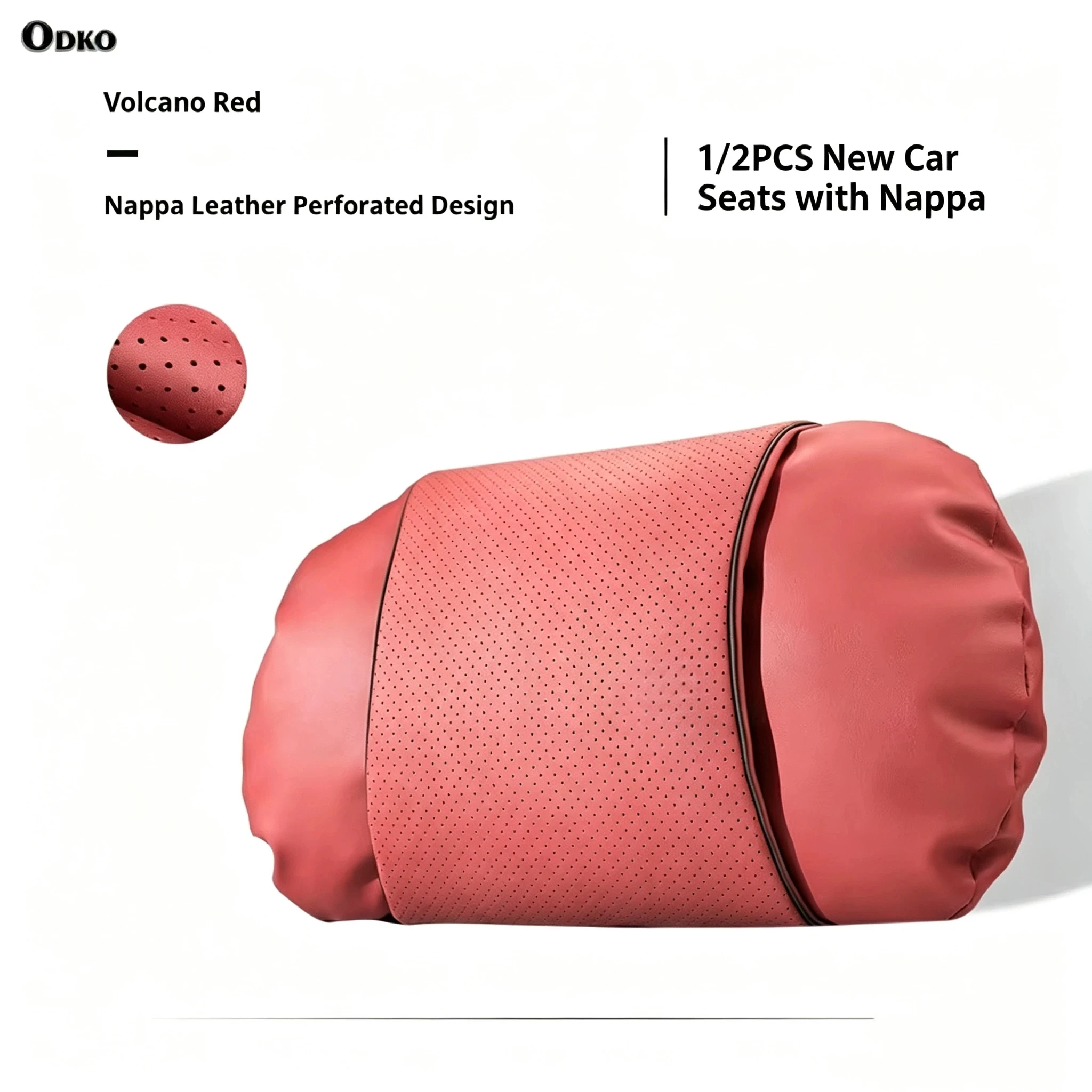 1/2PCS New Car Seats with Nappa Leather Headrests, Breathable Waist Cushions, Neck Pillows, and General Motors Neck Pillows