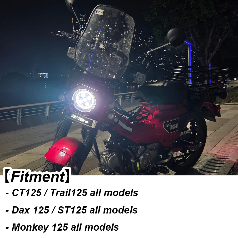 17W Headlight w/Connector Compatible with Honda Trail 125 / CT125 / Dax 125 / ST125 / Monkey 125