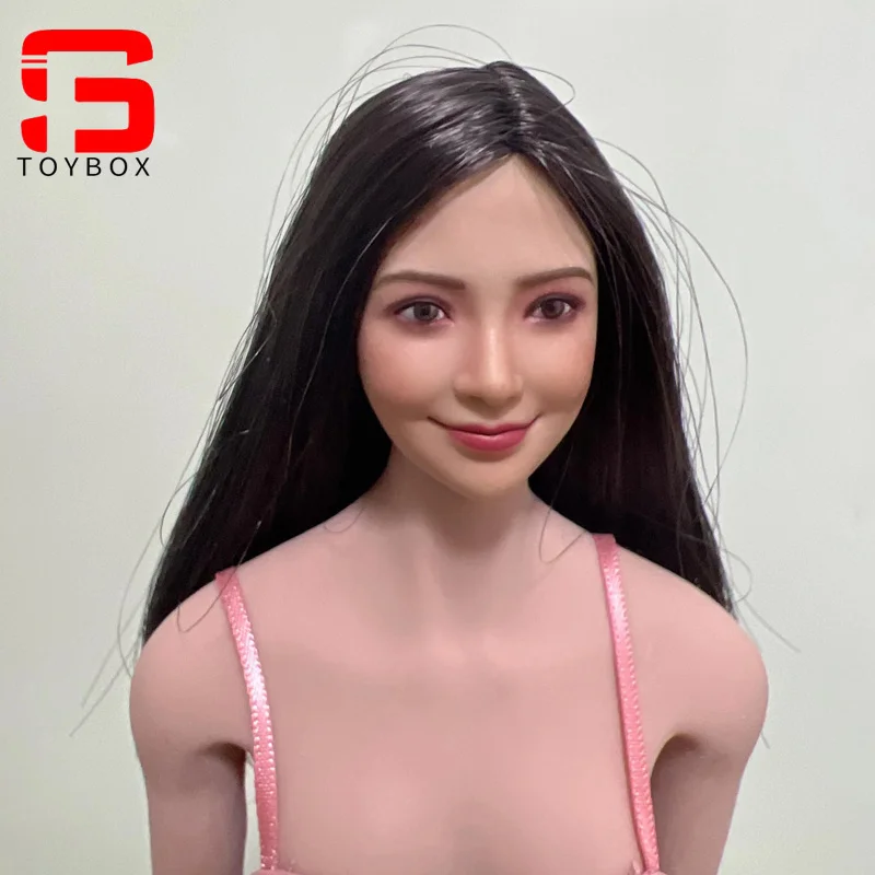 1/6 Scale Angelababy หัว Sculpt ผมยาวสีดําหัวแกะสลักรุ่น 12 ''ทหารหญิง Action Figure Body