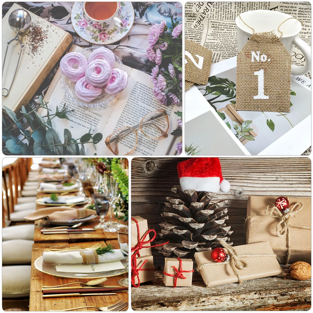 

Hanging Burlap Table Cards 10pcs Numbered 1-10 Wedding Seat Tags Place Holder Decor Eco-Friendly Tag