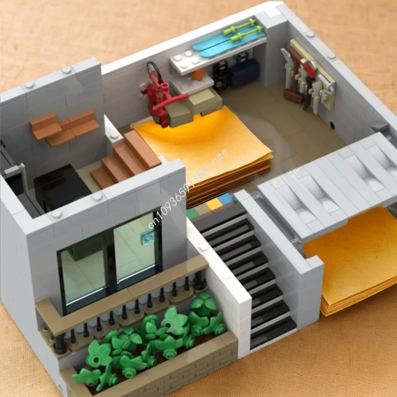 3031 قطعة MOC الحديثة الفاخرة تاون هاوس وحدات نموذج اللبنات البناء هدايا عيد الميلاد لتقوم بها بنفسك لعبة فكرة التعليم الطوب #5