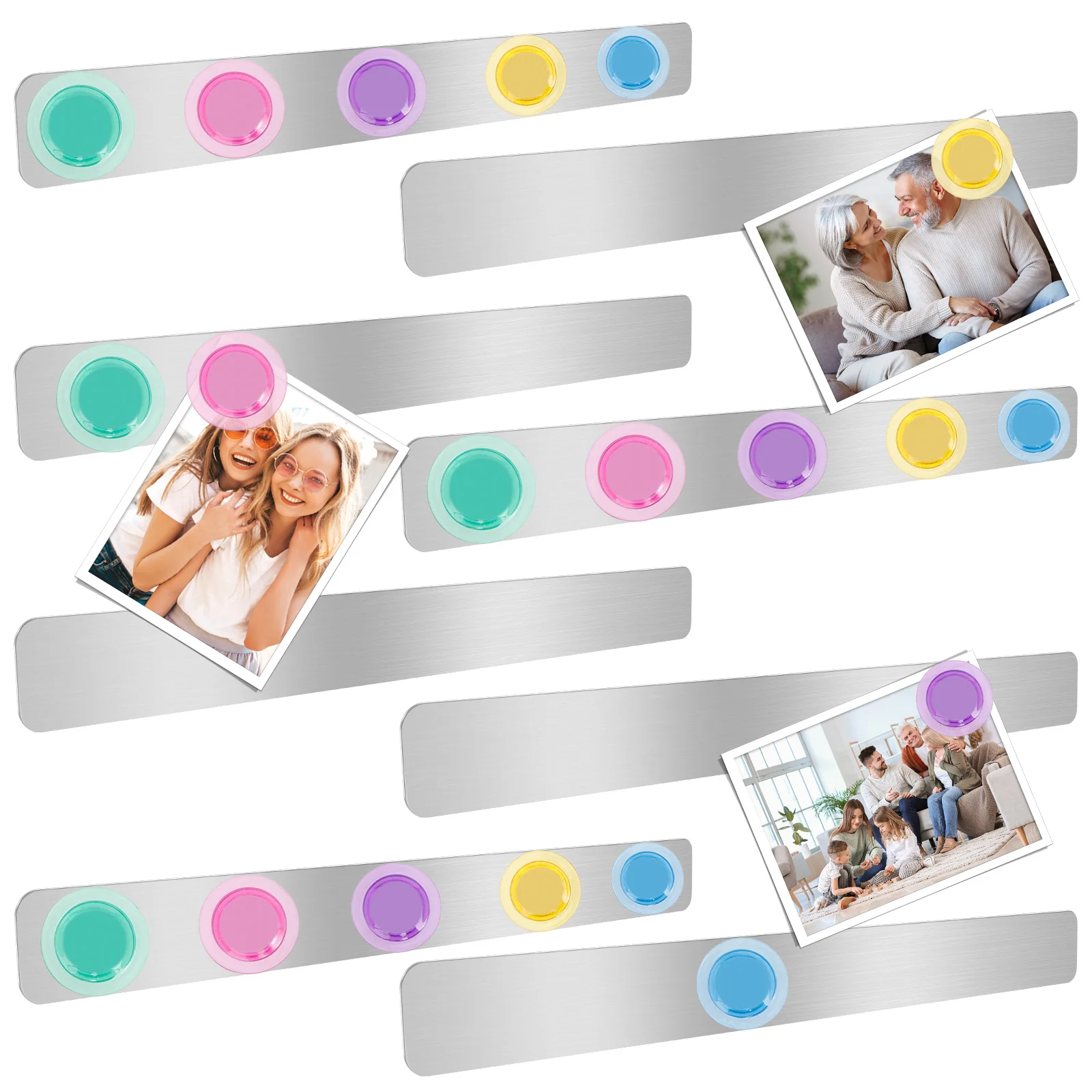 8 قطعة شرائط اللوحة المغناطيسية للصور جدار نشرة مذكرة مجلس الحديد شريط حائط مغناطيسي مع 20 مغناطيس للمنزل مكتب الفصول الدراسية