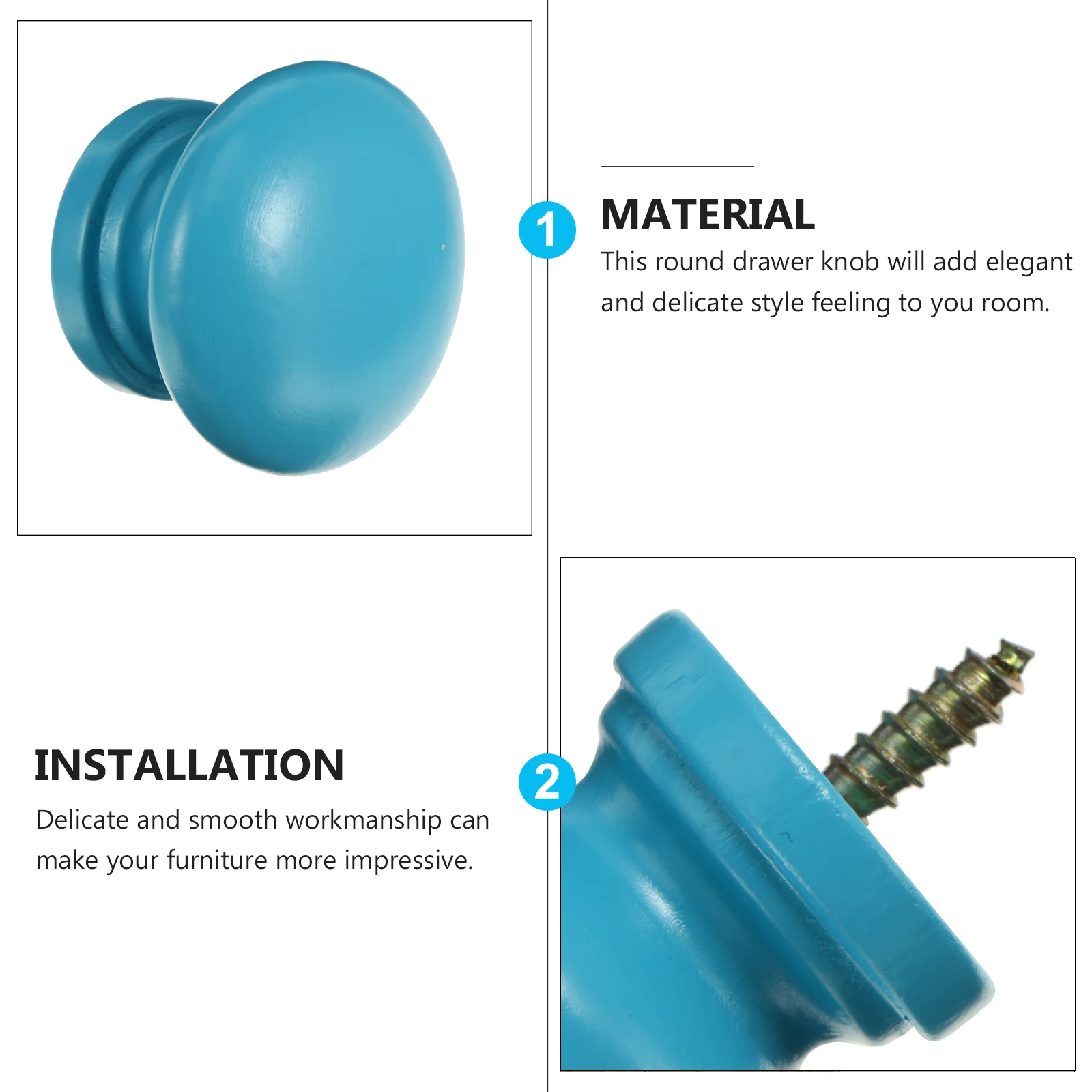 

8Pcs Single Hole Solid Wood Door Knobs Durable Round Handles for Cabinets Wardrobes Closets Easy Installation Long Lasting