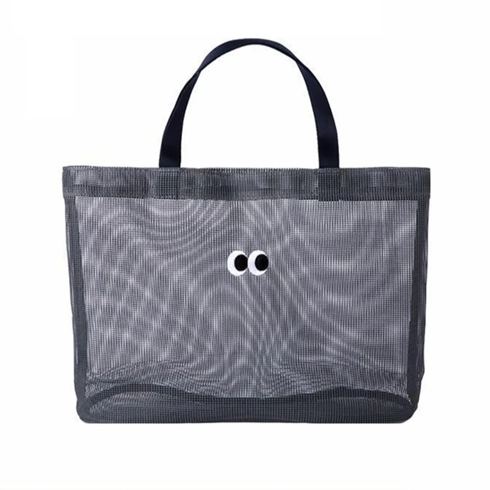 

Повседневная вместительная сетчатая сумка с большими глазками, складная, на кнопках, милая, для покупок, быстросохнущая, дышащая, с мультяшным рисунком, для дома
