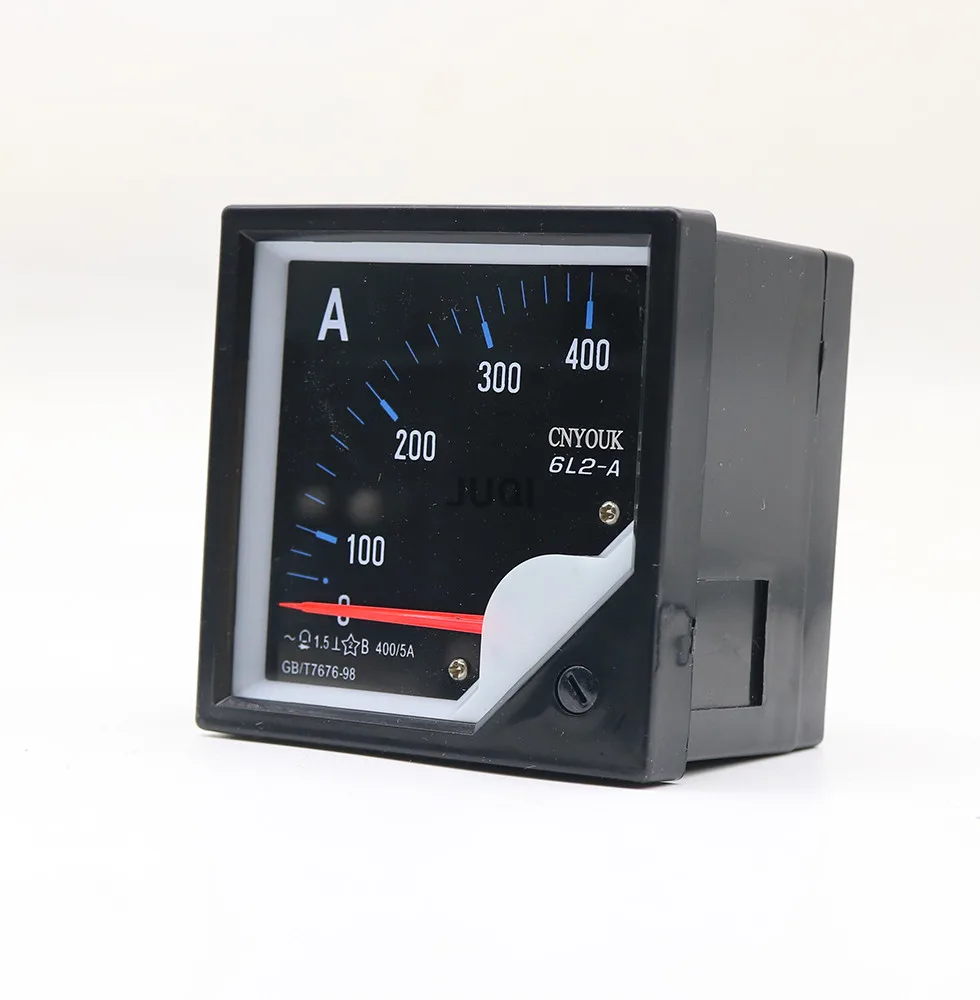 Panel instrumen analog ammeter AC tipe pointer 6L2, seri 30/75-500/5A 0-450V 1.2kv/1.2kA ammeter 80*80MM baru
