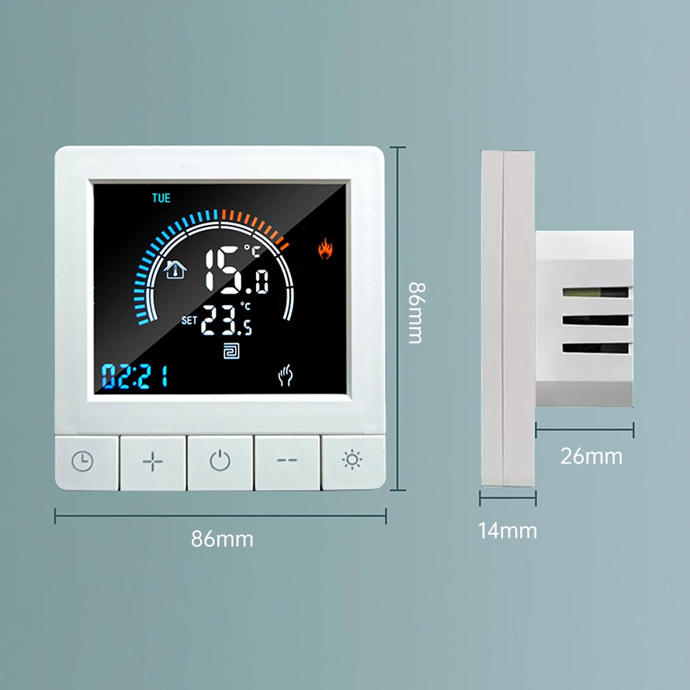 Programmierbarer digitaler Thermostat mit Kindersicherung, WiFi-LCD-Display, NTC-Sensor, Wasserheizung, warmer Bodentemperaturregler