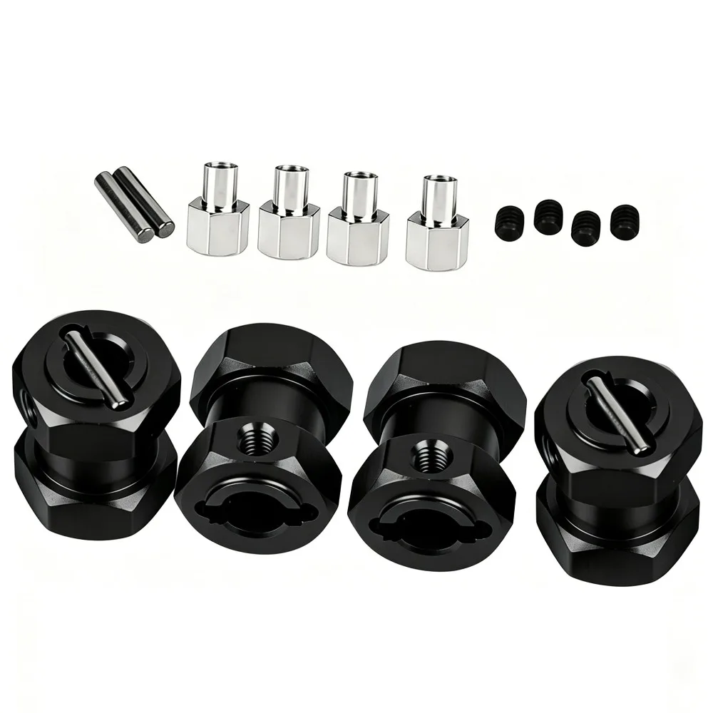 Aluminum 12mm Wheel Hex Hub Adapter 15mm Thickness Extension Drive Coupler for 1/10 RC Crawler Truck Off-Road Car Tamiya Axial