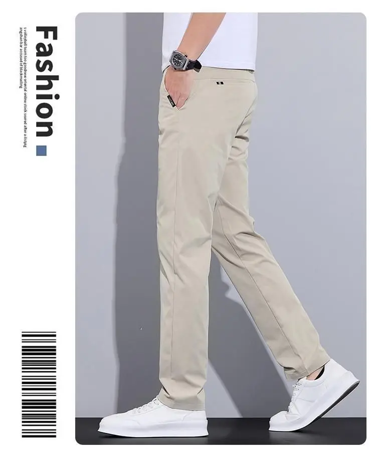 2026 Herren Eisseide Gerade Geschnittene Dünne Atmungsaktive Freizeithose Sommer Business Lange Hose Modisch Vielseitig Leichtgewichtig – Detail 7