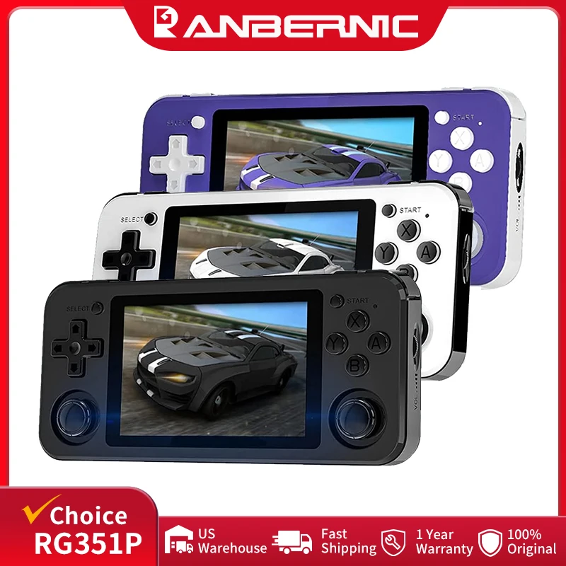 ANBERNIC RG351P Retro Video Game Console 3.5‘’ IPS Screen RK3326 3500mAh Open Linux Portable Gaming Players Built-in 2500Games