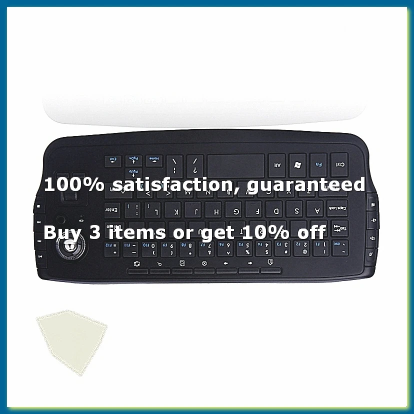 ●2.4G Wireless Ergonomic Mini Keyboard Gaming Keyboard with 15 Multimedia Keys and Trackball-ABFB
