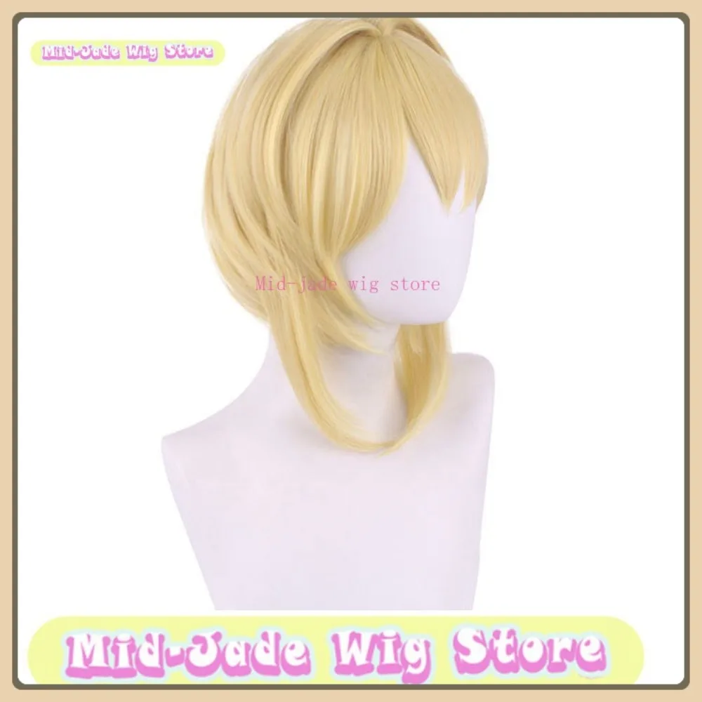 منتصف اليشم شعر مستعار Genshin تأثير يينغ المسافر أنثى شعر مستعار تأثيري أنيمي لعبة لعب الأدوار هالوين زي الدعائم الشعر الاصطناعية