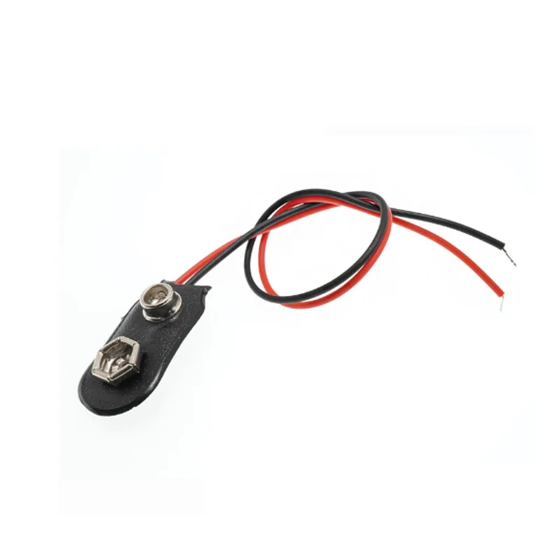 10/20 pcs 9V Battery Power Connector Snap Clip Adapter T-type I-type 9 V Wire 15cm 24AWG Holder Cable Lead Socket Plug Buckle