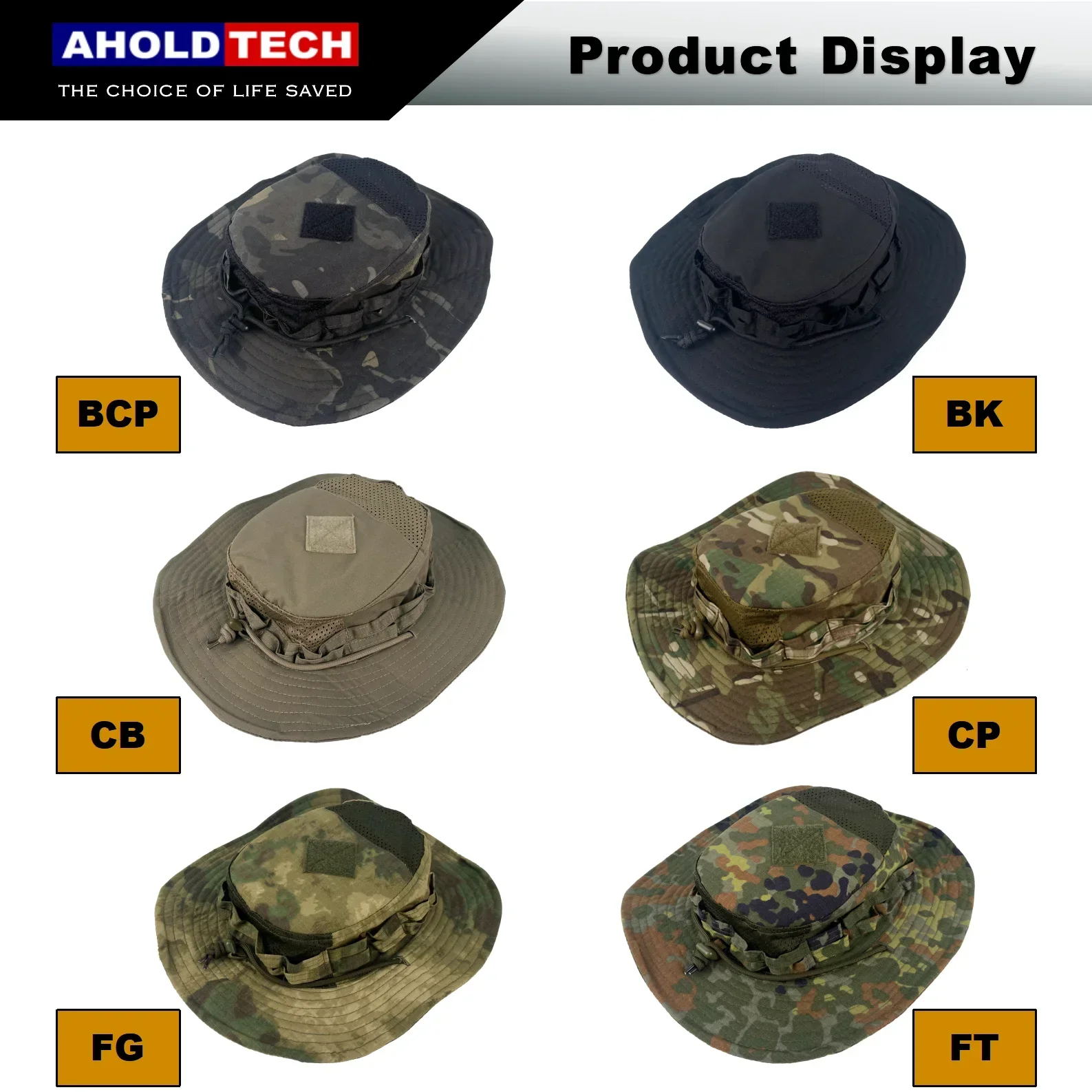 Aholdtech Outdoor Hunting Hat Tactical Boonie Hat Sun Bucket Cap Fishing Hiking Climbing Hats for Sports Hat