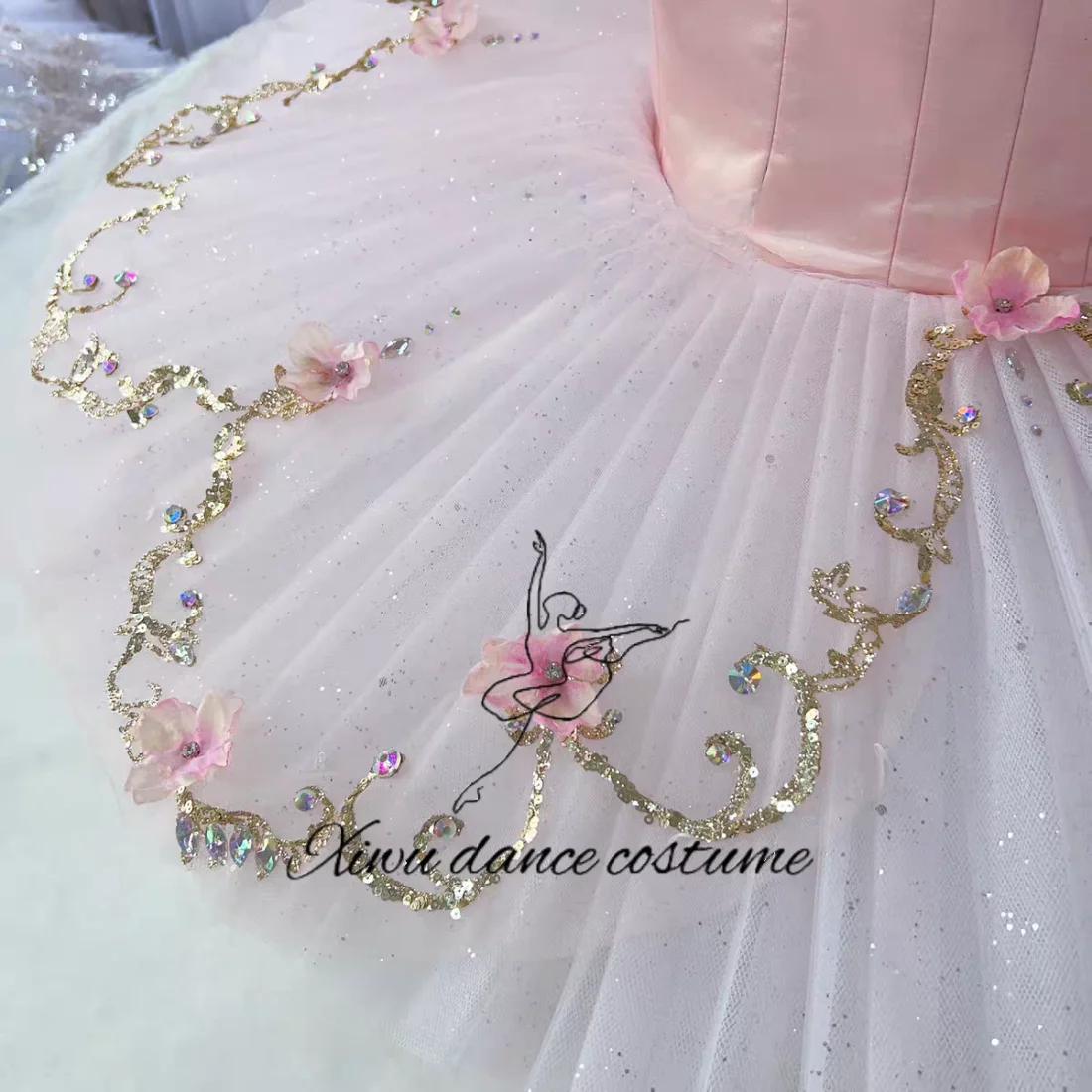 Poupée féerique personnalisée, Costume de spectacle de Ballet rose, jupe de Ballet pour enfants, robe de Ballet personnalisée