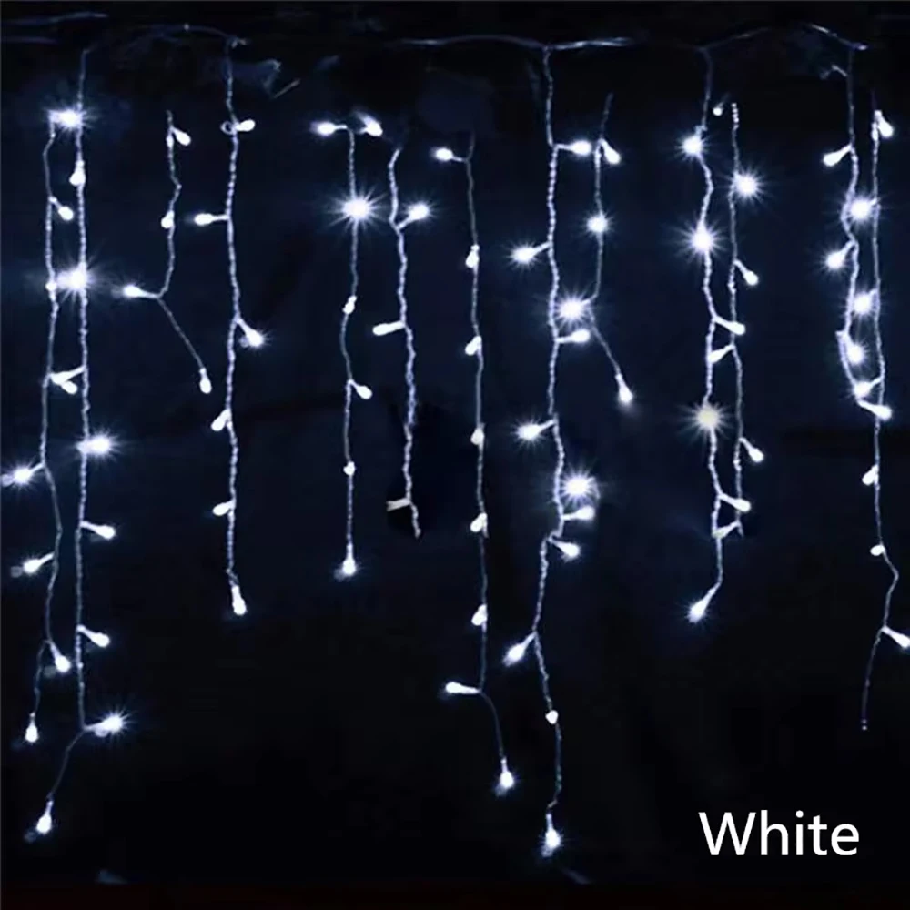 5M Christmas Garland LED Curtain Icicle String Lights Droop 0.4-0.6m Garden Street Mall Eaves Outdoor Decorative Fairy Light