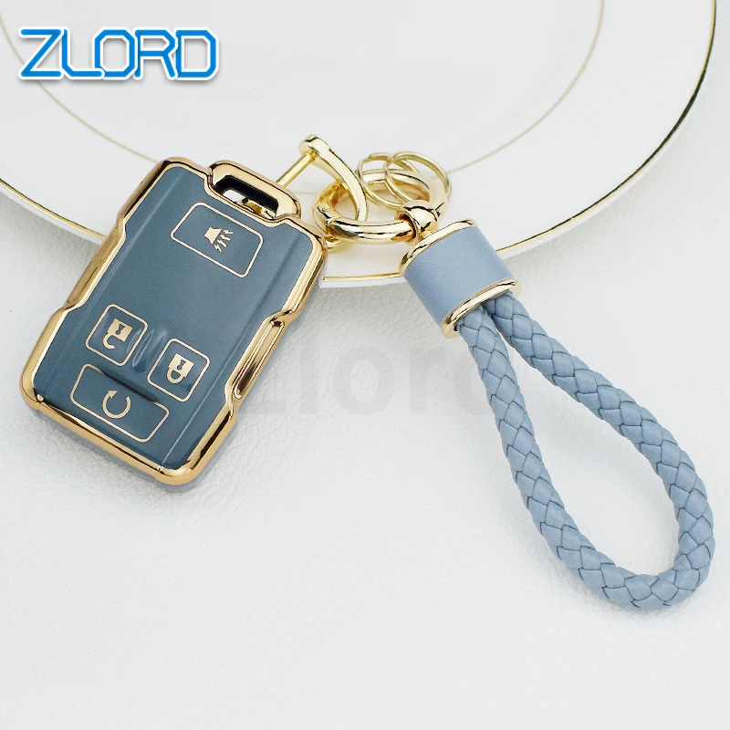 

For Chevrolet Chevy For GMC Sierra 3500HD Canyon Colorado LT Silverado TPU Car Smart Key Case Cover Shell Fob Keyless Protector