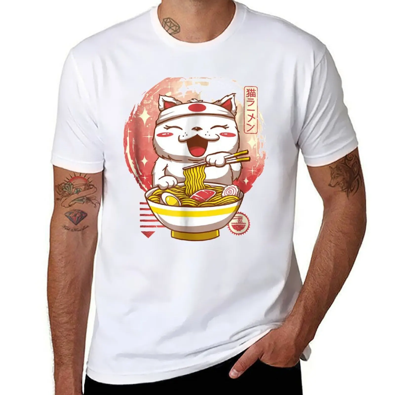 Männer für Casual Anime T-Shirt Ca lustiges Essential T-Shirt Nudeln Shirts Grafik Shirts Mann Kawaii T-Shirt für Mann Japanisches Geschenk Ramen