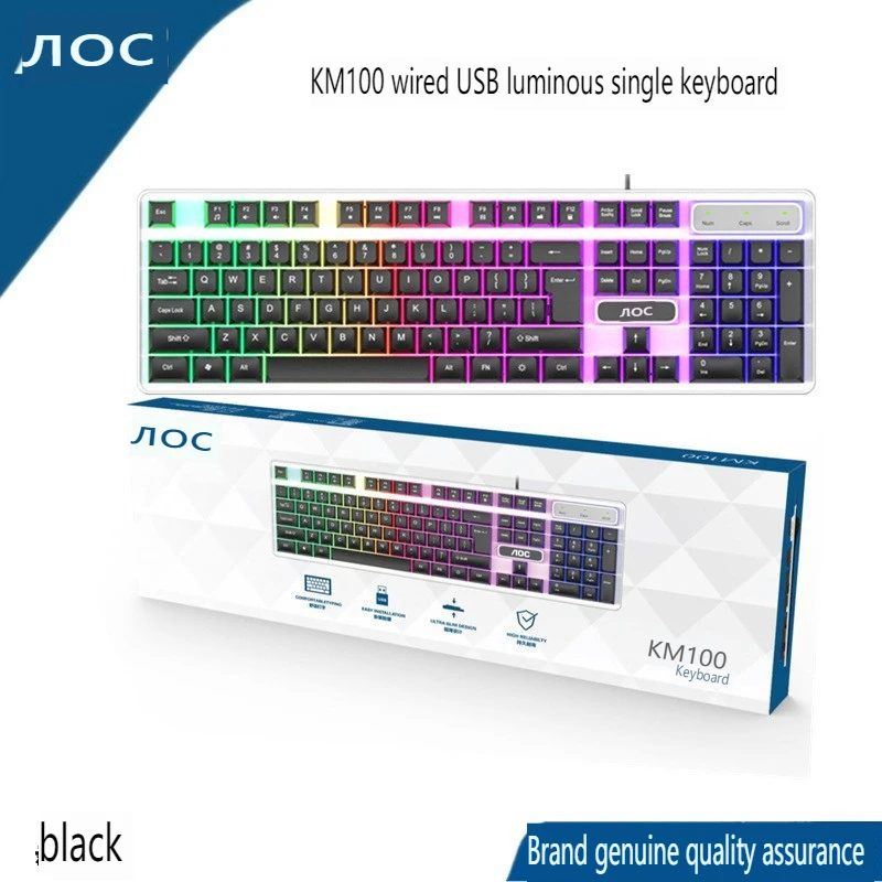 Imagem -06 - Aoc Km100 Slim Wired Gaming Keyboard com Teclado Numérico Fit para Laptop Desktop Computador Acessórios de Escritório