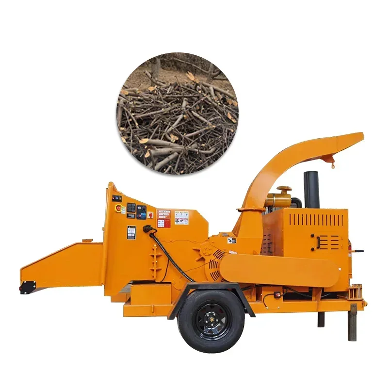 Crawler Remote Control Walking Wood Crusher Mobile Wood Chopping Machine Logs Grinder Wood Chipper