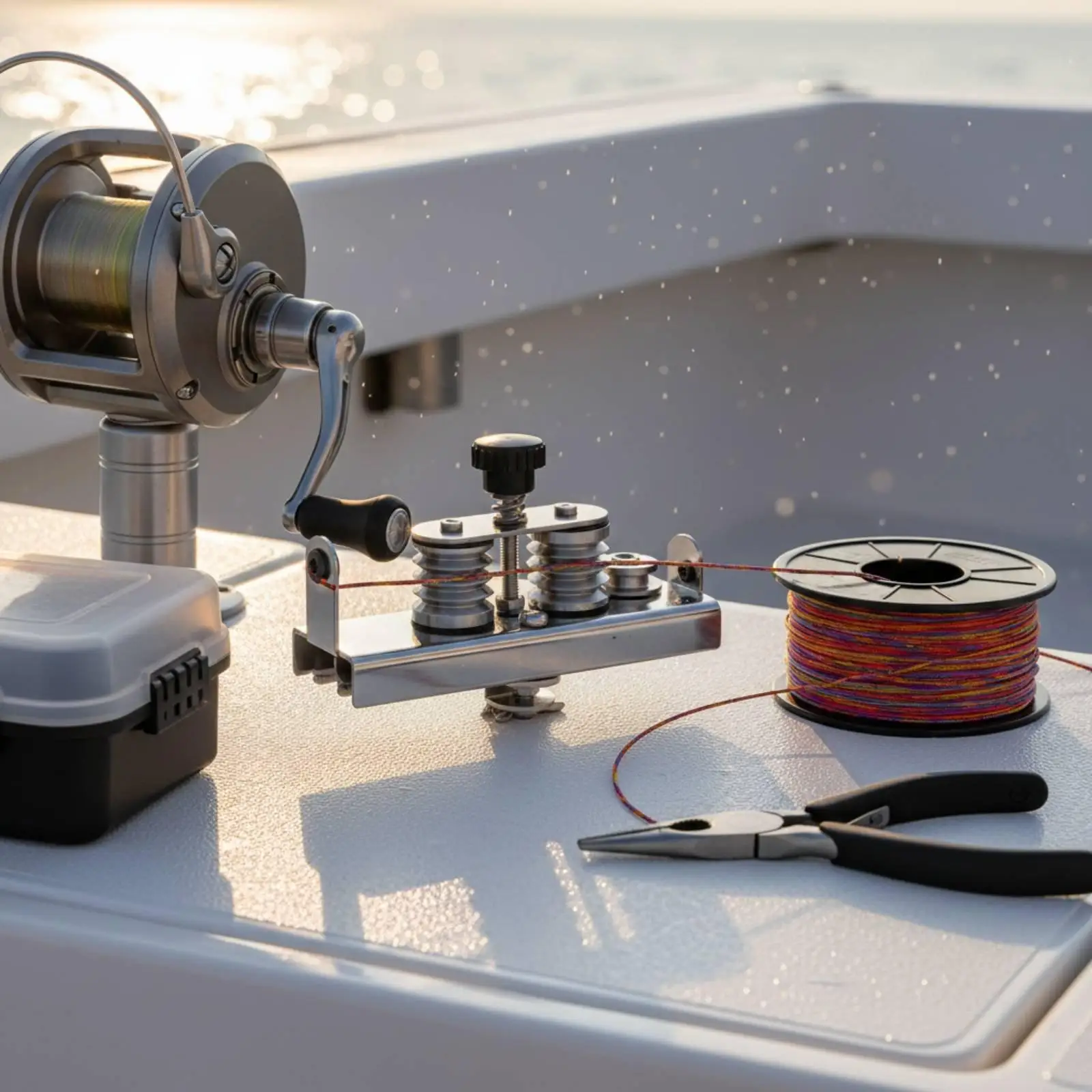 Stainless Steel Fishing Line Reel Winder Tension Adjustment Spooler for Tackle Bench PE Line Spooling