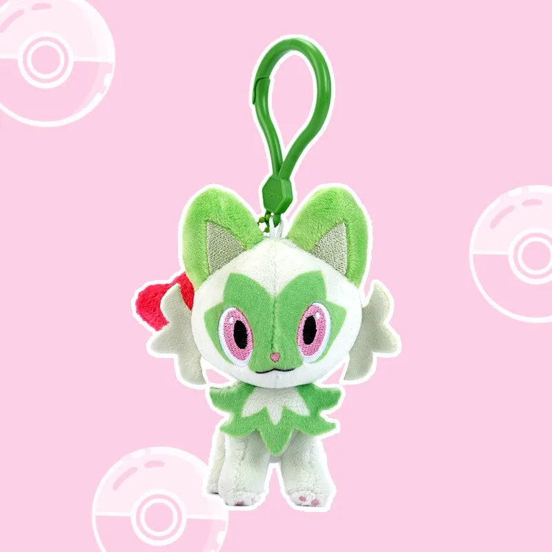 Genuine Pokemon Sprigatito Love Serie Kawaii Plush Stuffed Toy Keychain Backpack Pendant Keyring Doll Birthday Gifts For Kid Boy