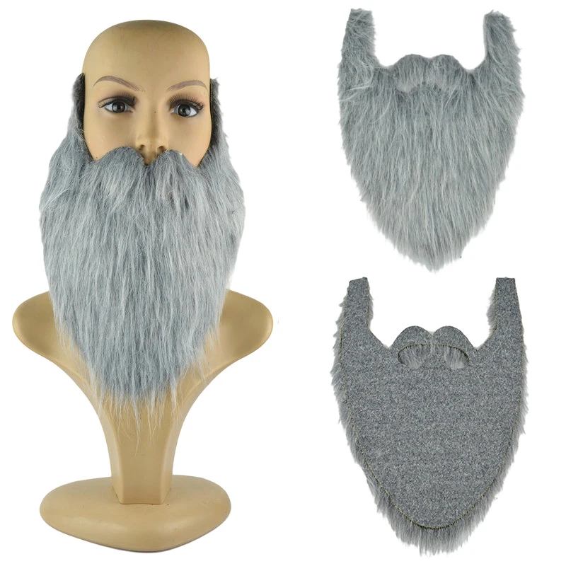 1pc DIY Fancy Dress Fake Beard Long Fluff Beards Cosplay Costume Props Santa Claus Beard Eyebrows Mustache Christmas Party Suppl