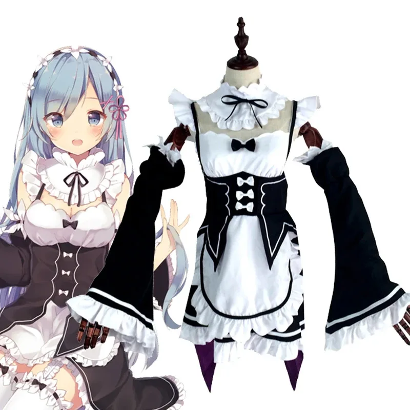❤ ❤ 2025 Anime Re:Zero kara Hajimeru Isekai Seikatsu Ram Rem Cosplay vestido Re Life en un mundo diferente Sexy sirvienta francesa Se nuevo ★ ☆