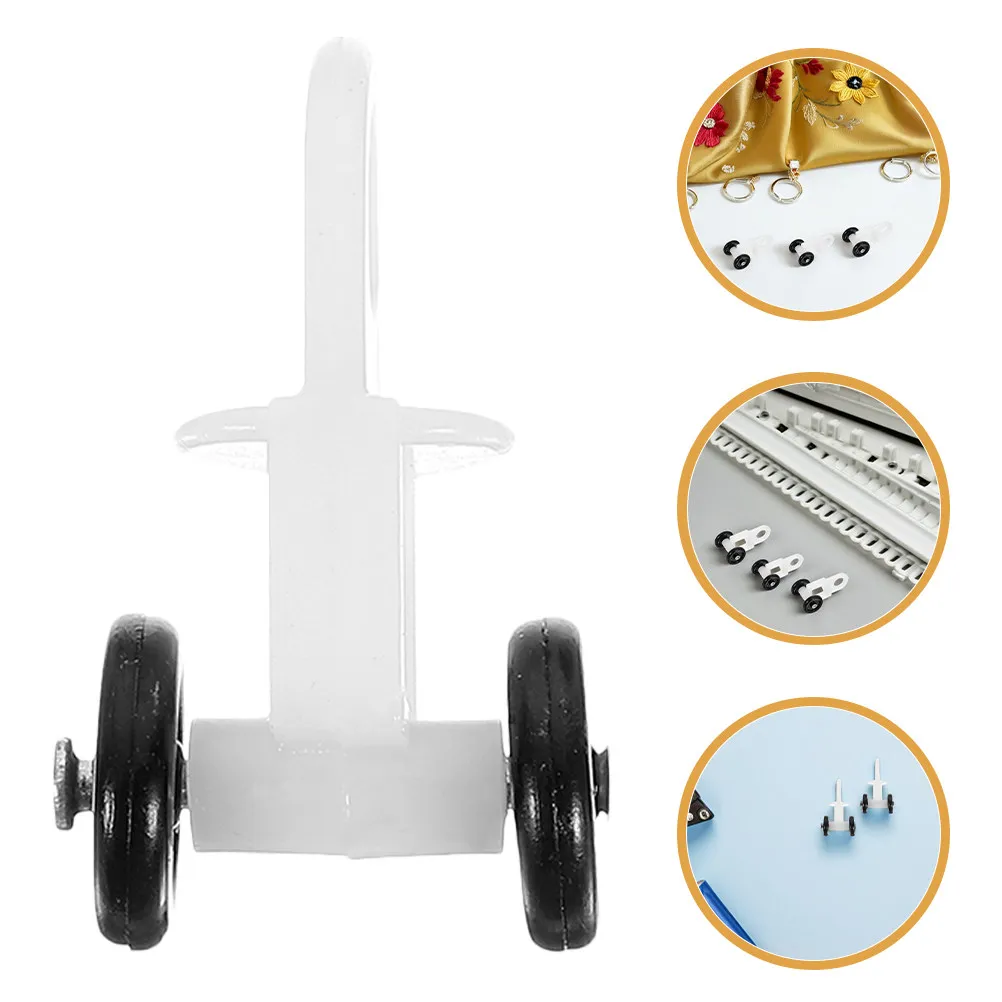 50Pcs Plastic Curtain Track Gliders Noise Reducing Nano Bead Rollers Smooth Gliding Compact Wheels for Windows Closets Bedrooms