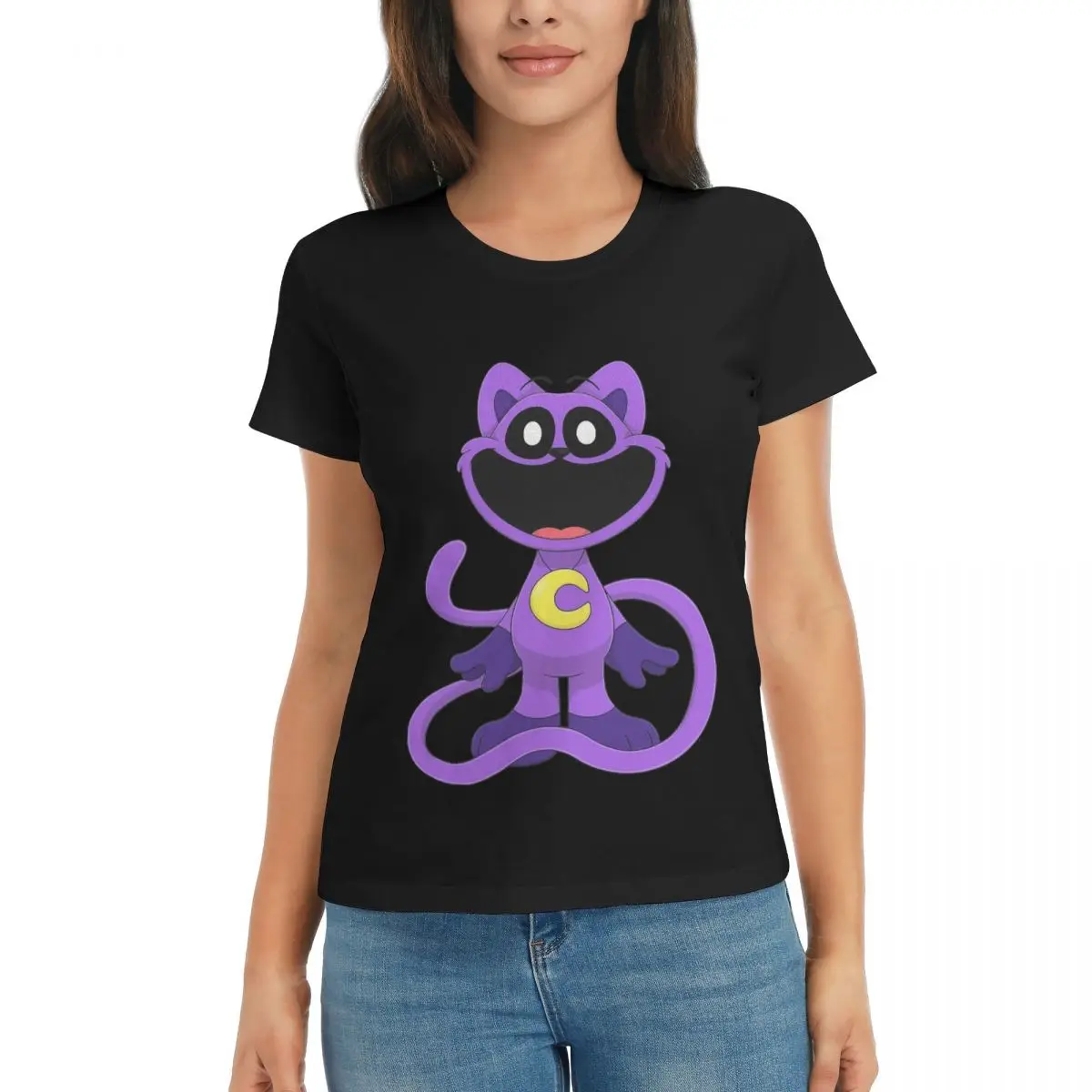 

Women T-Shirt CATNAP Monster Summer Short Sleeve Tees O-Neck Cotton T Shirts Clothes Tops Streetwear