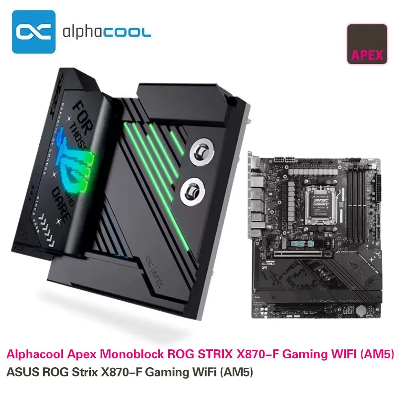 

Alphacool APEX AM5 main board heat dissipation full coverage integrated water cooling head compatible with ASUS Raptor X870-F
