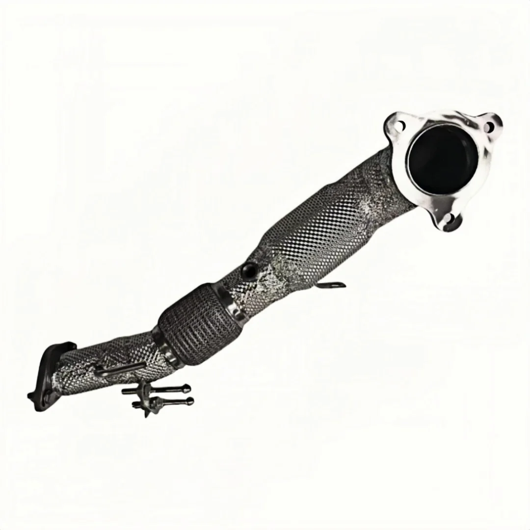 DEX Stainless Steel 1.5mm Thick Smooth Finish Heat Shield High Flow Exhaust Downpipe for 2021+ Ford Focus ST 2.3T
