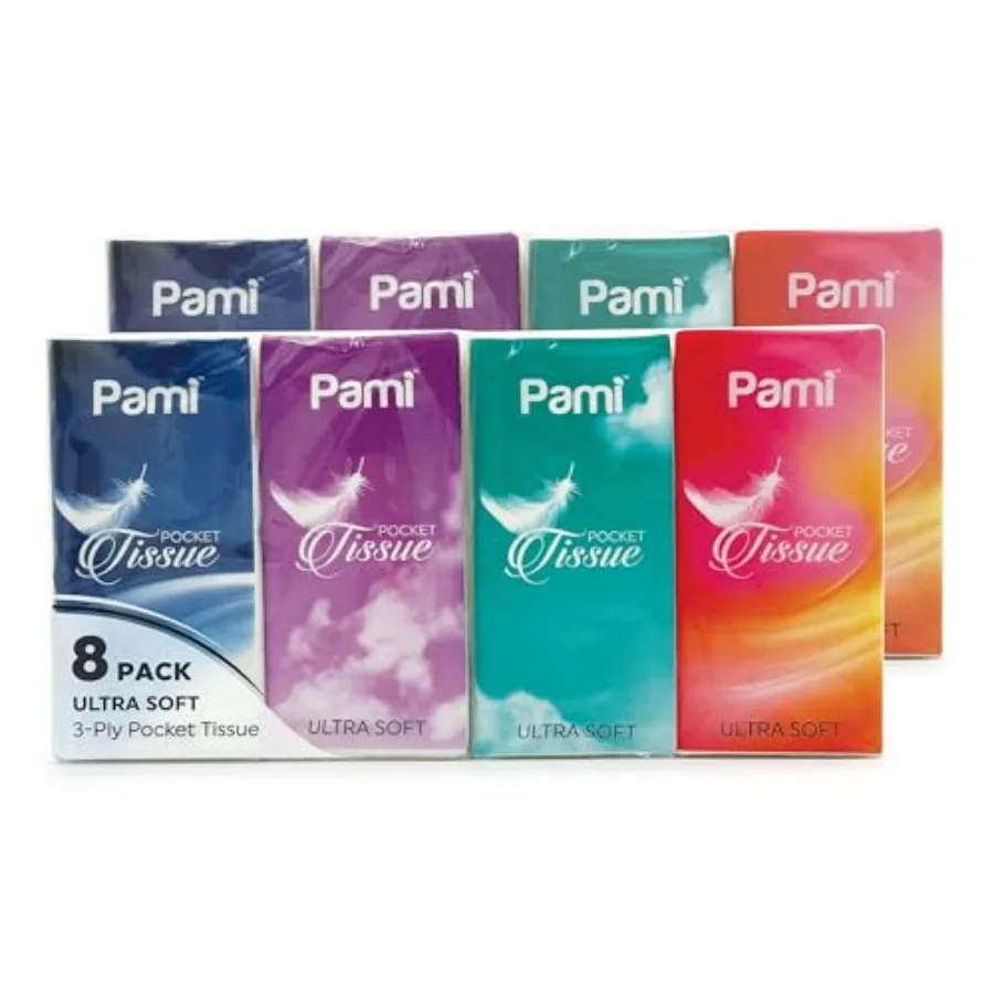 

Ultra-Soft 3-Ply Pocket Tissues, Small s Tissues for Purse, Strong and Absorbent Facial Wipes 10 Count