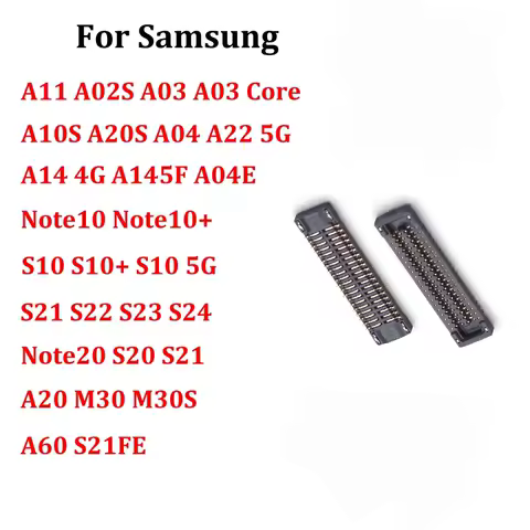 10pcs LCD Display Screen Flex FPC Connector On Board FOR Samsung A02S A10S A14 S10 NOTE10 20 S21 S22 S23 A30S A40 A12 A50 A60