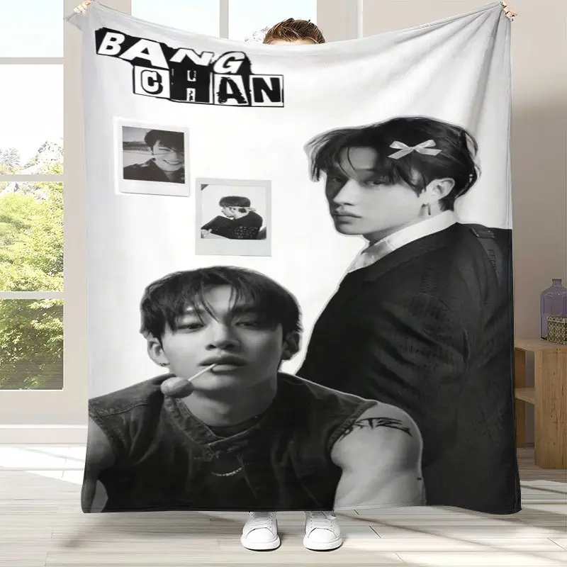 SK Korean B-Bangs C-Chans Star Chk Chk Boom Flannel Throw Blanket,Cozy Warm Blanket for Bed,Sofa,Living Room,Camping,Home Decor