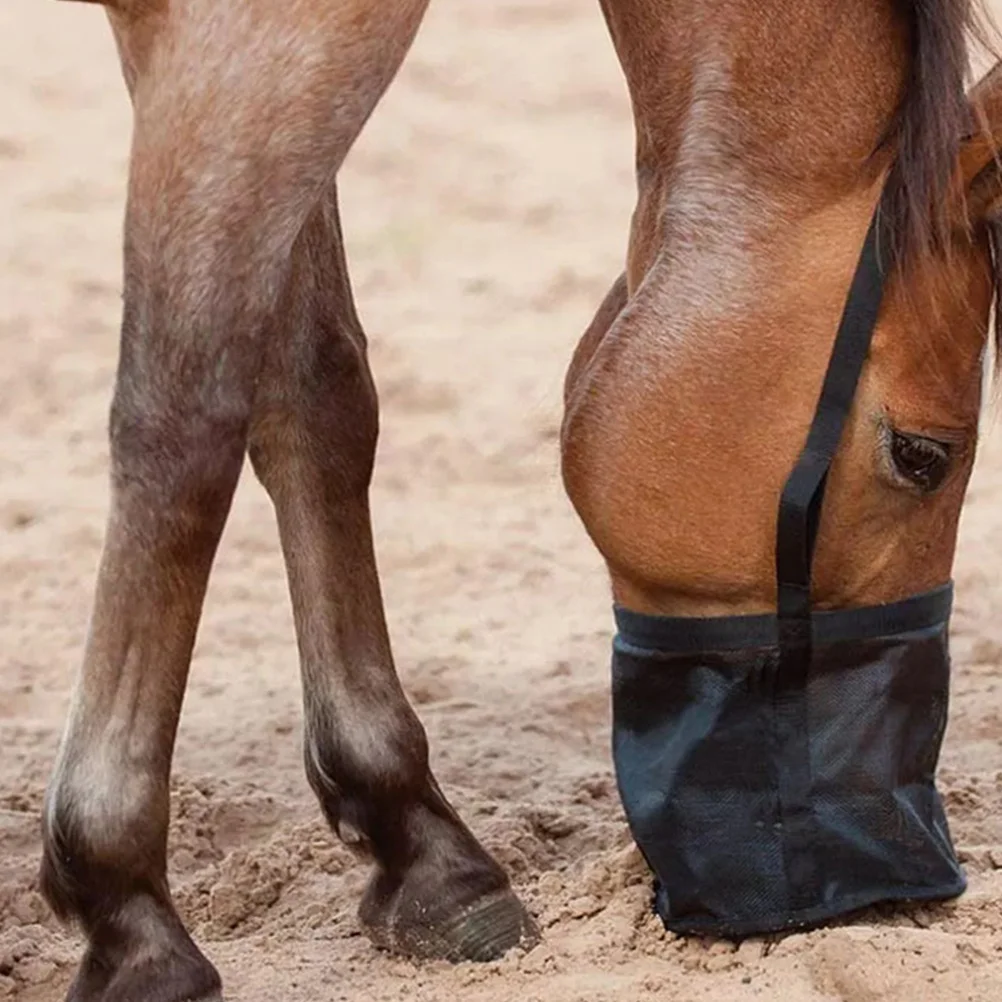 

Horse Feeding Pouch Mesh Hay Storage Bag Durable Hanging Ropes Portable Stable Net Horse Treat Ball Net
