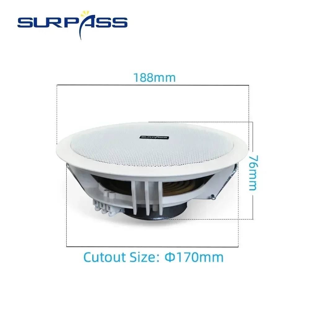 6Inch Home sound system Dustproof Smart BT In ceiling acoustics Active Speakers 2Channel BuiltWall Mount Roof Speaker for Indoor