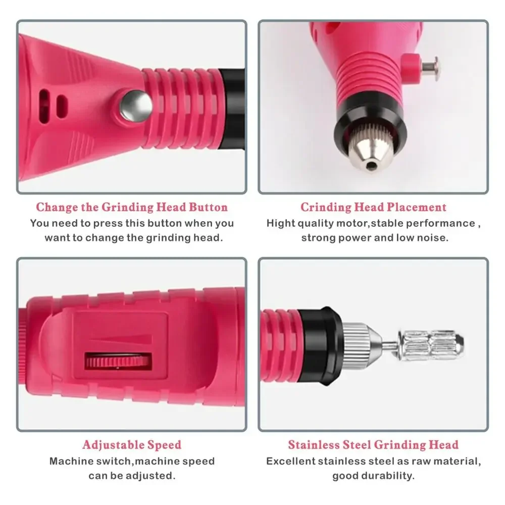 Nail Drill Kit, Electric Manicure Pedicure Tool for Nail Care, Shaping  Polish, Nail Art Equipment with Accessories