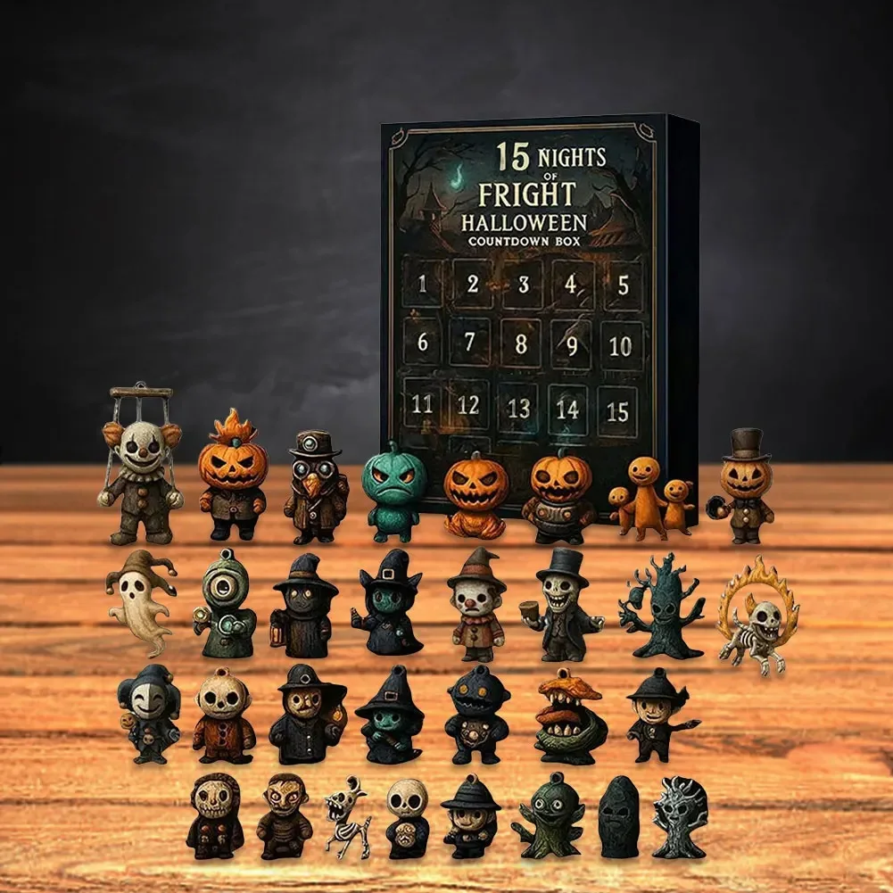 7/15/31 Nights of Fright Halloween Countdown Blind Box with Figurines, Halloween Advent Calendar 2025 Scary Mini Dolls Gift Boxs - Image 5