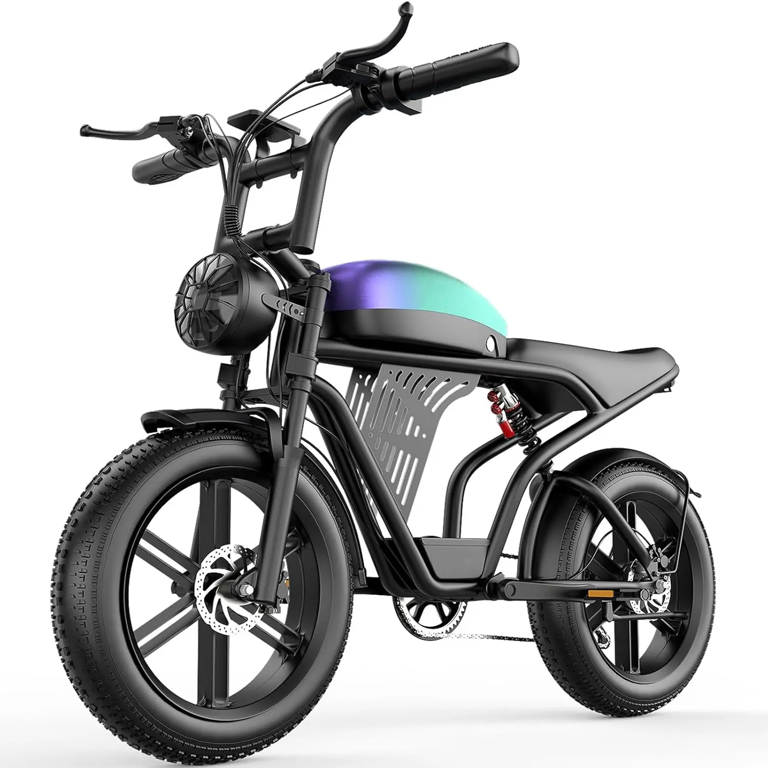 

1500W High-Power Retro-Style Electric Bicycle, 30MPH Max Speed, 65 Miles Long Range, 20" All-Terrain Tires, Dual, Customized