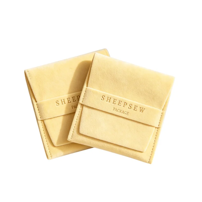 

SHEEPSEW Custom Deboss Printed Logo Microfiber Envelope Style with Band Earring Gift Jewelry Pouch