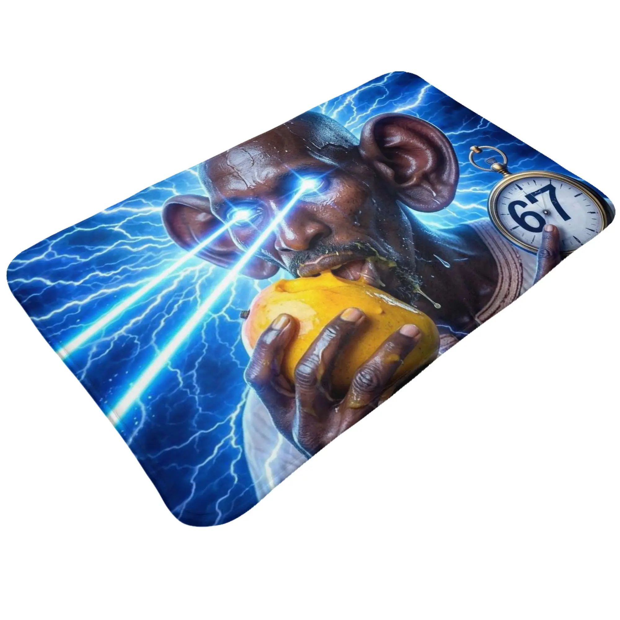 Lightning Man Eat Fruit Surreal Fantasy Art Doormat Bedroom Living Room Mat  Outdoor Home Decoration