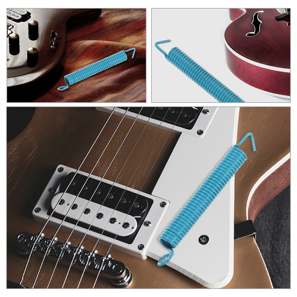 

6 Pcs Spring Vibrato Bridge Electric Acoustic Guitar Replacement Parts Accessories Blue Metal