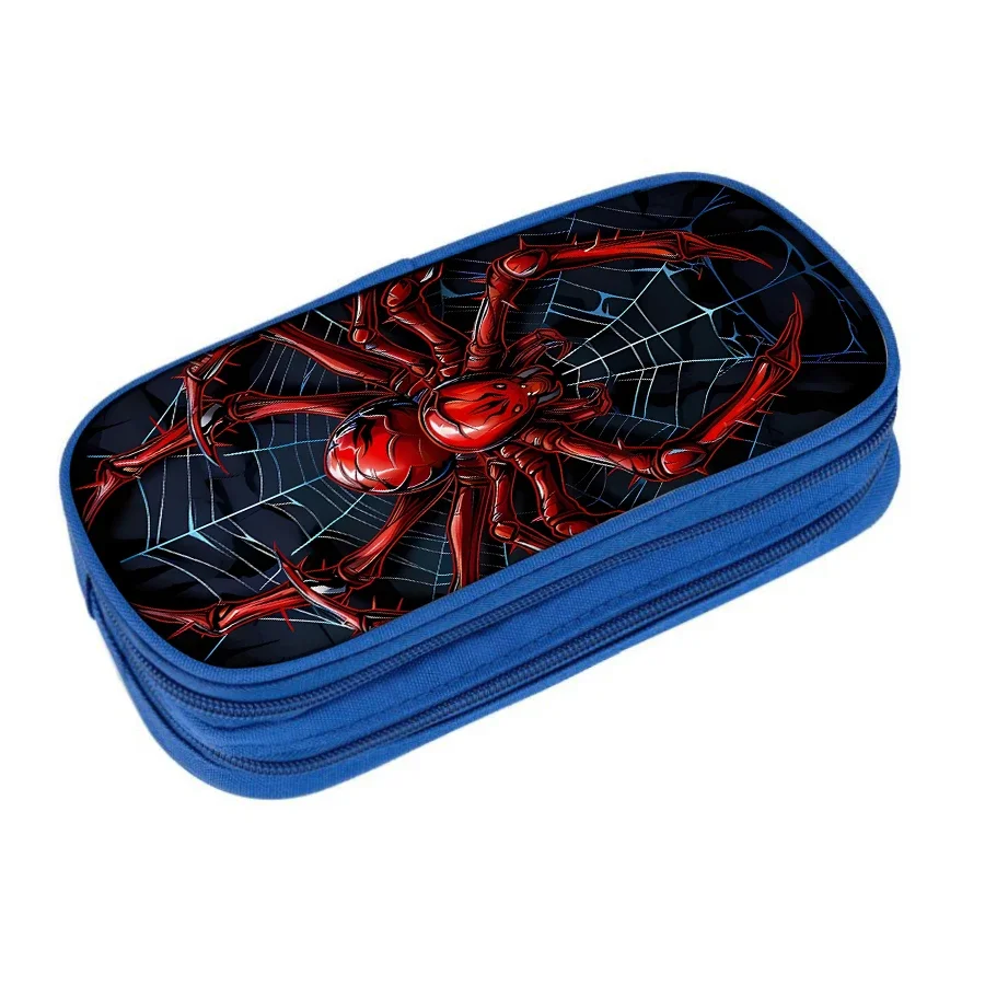 Red Spider Pattern Multifunctional Double Layered Pen Case for Boy and Girls Best Gift 3D Cartoon Pencil Case for Children