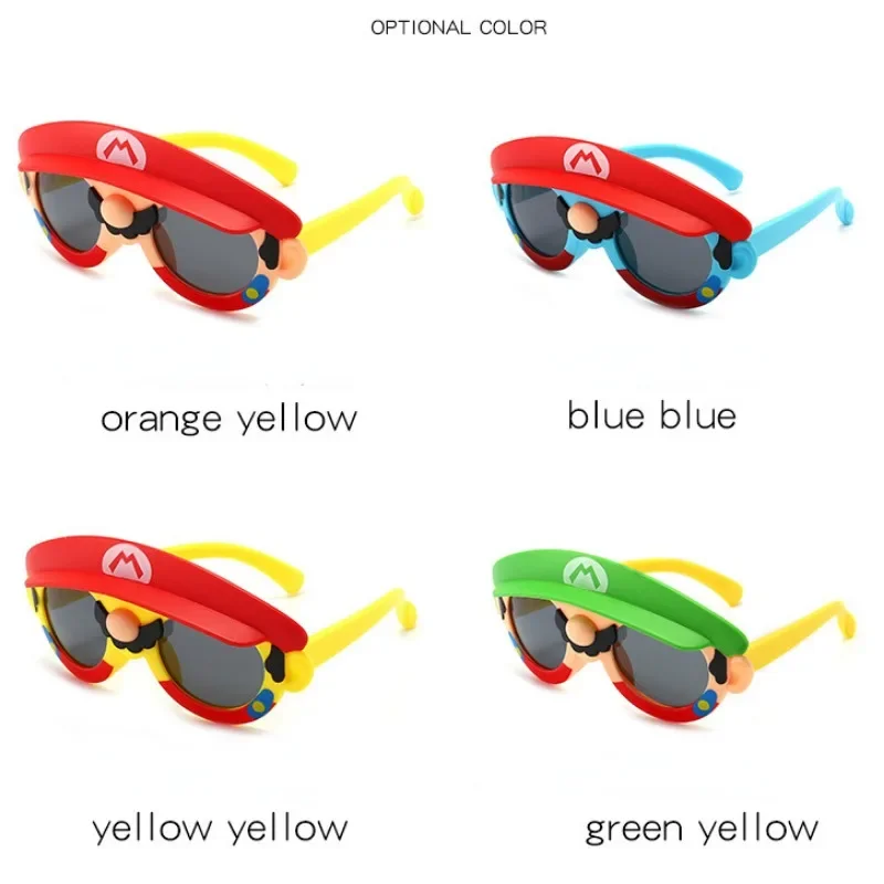 Super Mario Bros Kids Sunglasses Anime Party Toys Beach Anti-UV Glasses Children Boys Girls Funny Props Luigi Cartoon Decoration