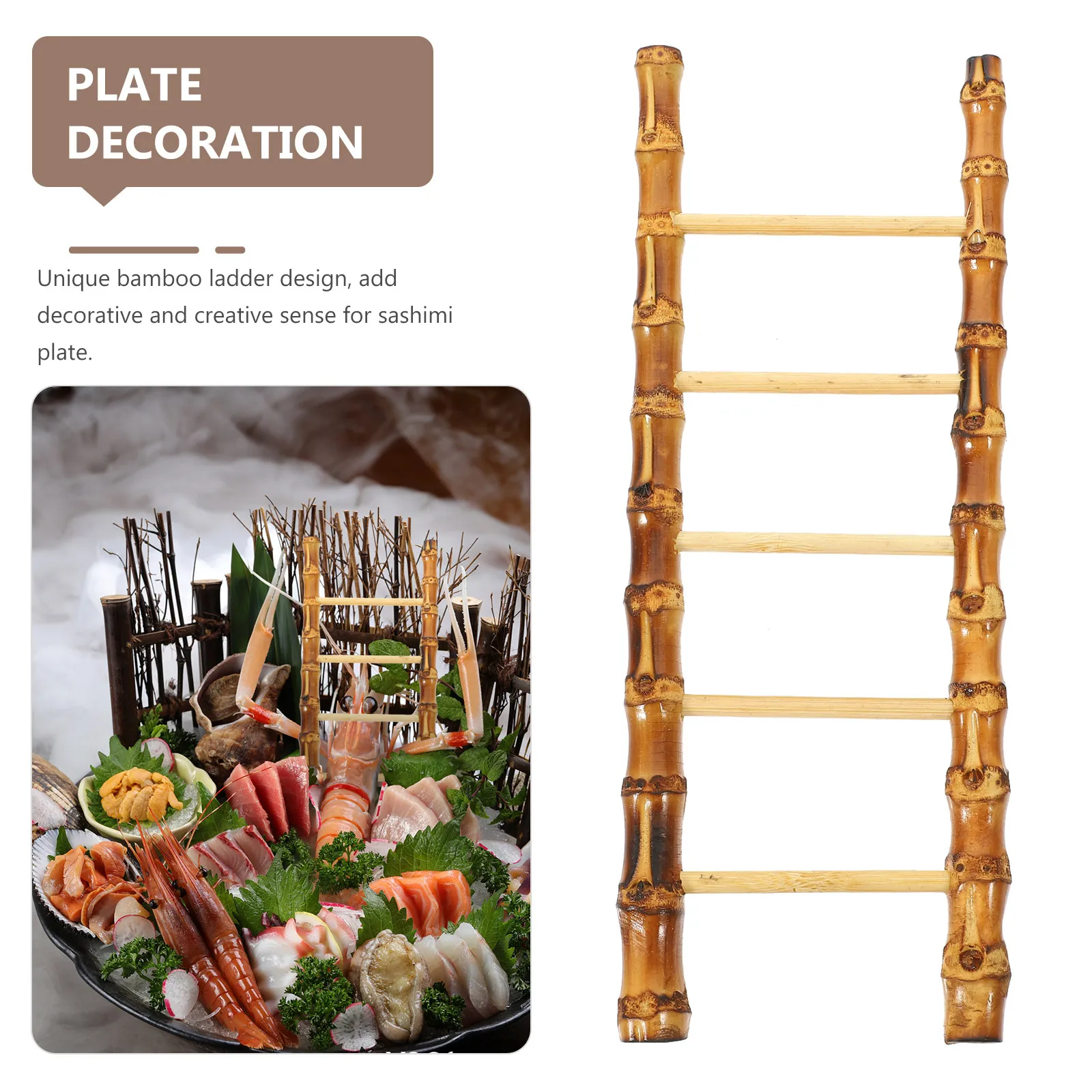 Japanese Style Sashimi Plate Bamboo Ladder Decoration Creative Lightweight Sturdy Sushi Tray Ornament Sushi Dish Decor