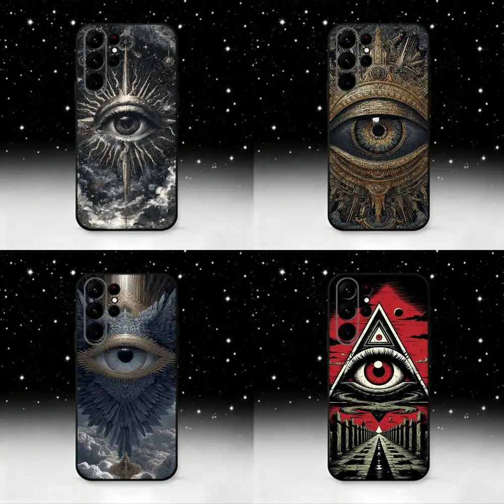 

Occult Illuminati Eye Phone Case For Samsung S 25,24,23,22,30,21,10,9,Ultra,Plus,Lite,FE,4,5 G Black Soft Case