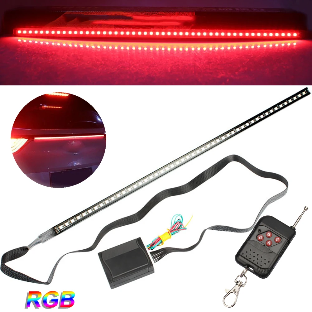 

1 set of 22" 7-Color RGB LED Knight Rider Remote Flashing Strip Light