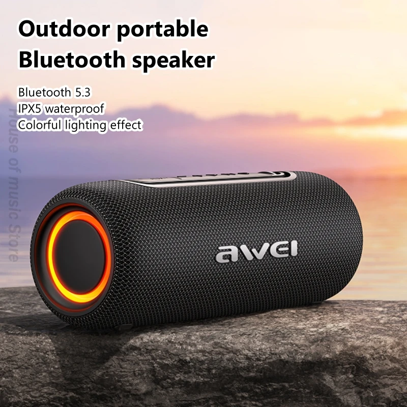 

Top Selling 2024 Bluetooth USB AUX Speakers Outdoor Sports Waterproof Portable Subwoofer Wireless BT 5.3 RGB Light TWS Speaker