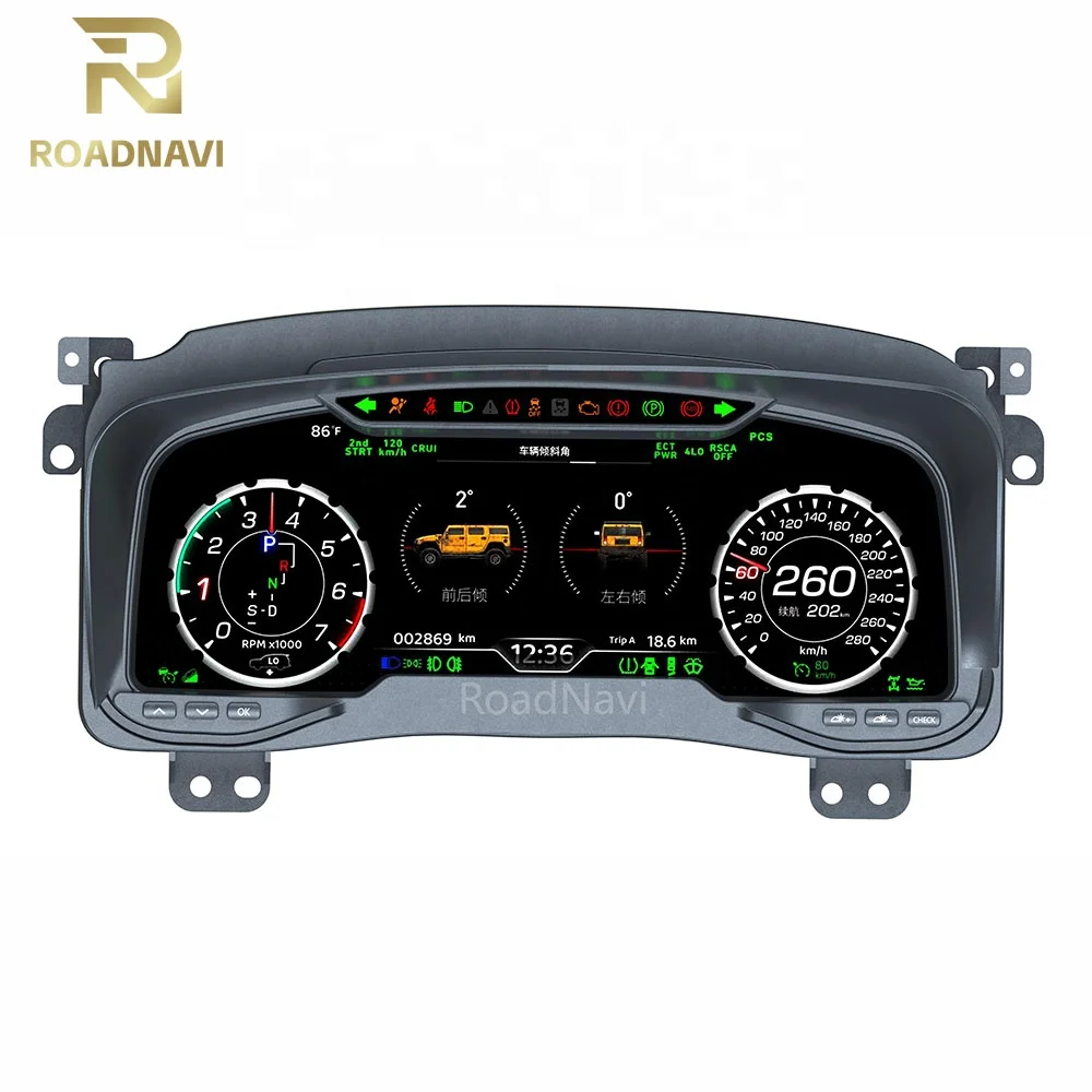 RoadNavi New Car Digital Cluster LCD Speedometer Instrument Dashboard 2003-2009 for Hummer H3 Compatible Oil Gauge Tachometer